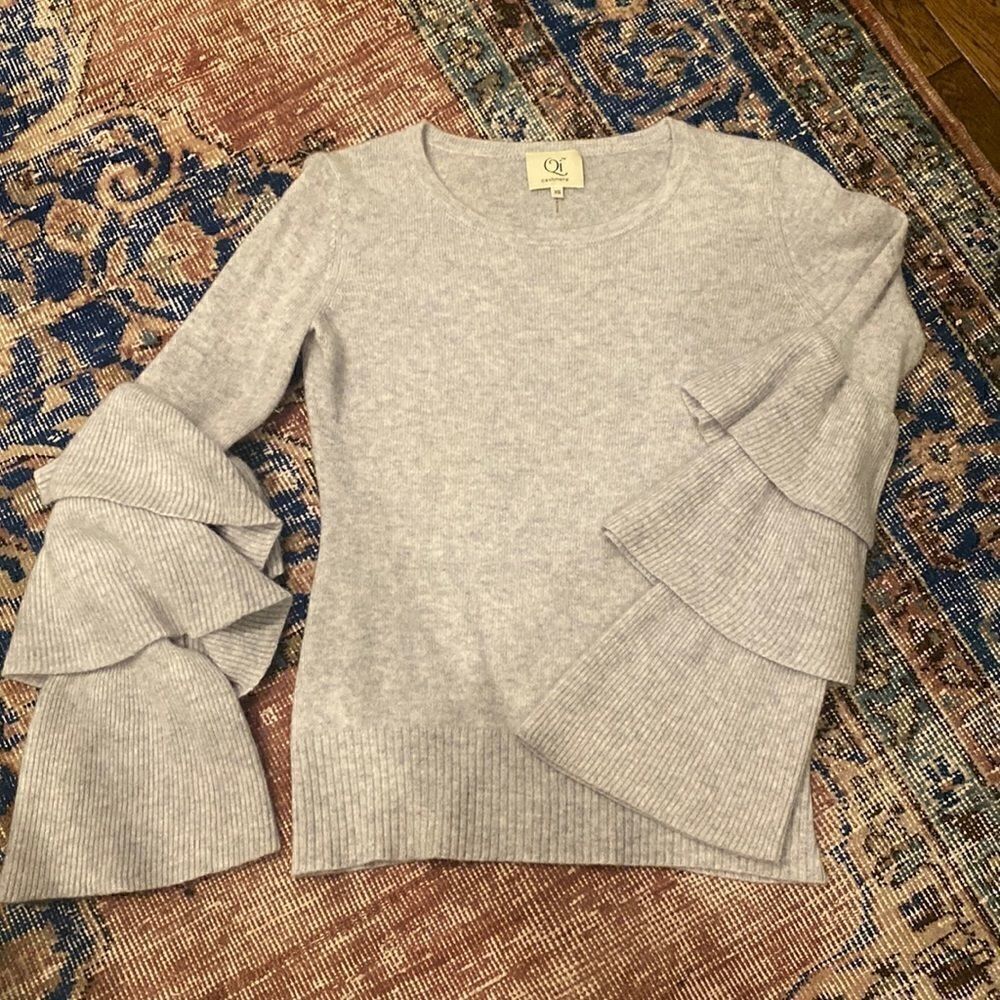 Tiered sleeve Qi cashmere sweater